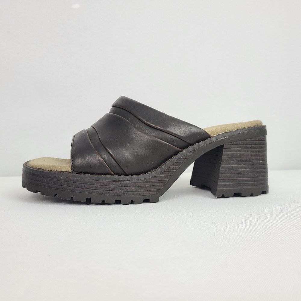 Retro Nevada Platform Chunky Slide Sandals Size 8